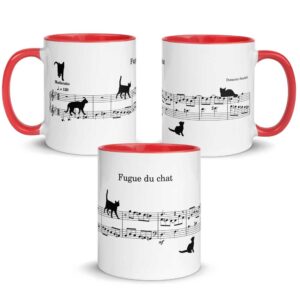 Mug Fugue du chat pour piano - rouge