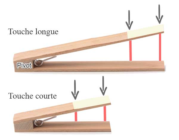 Illustration de l'importance d'avoir des touches longues sur un piano numérique