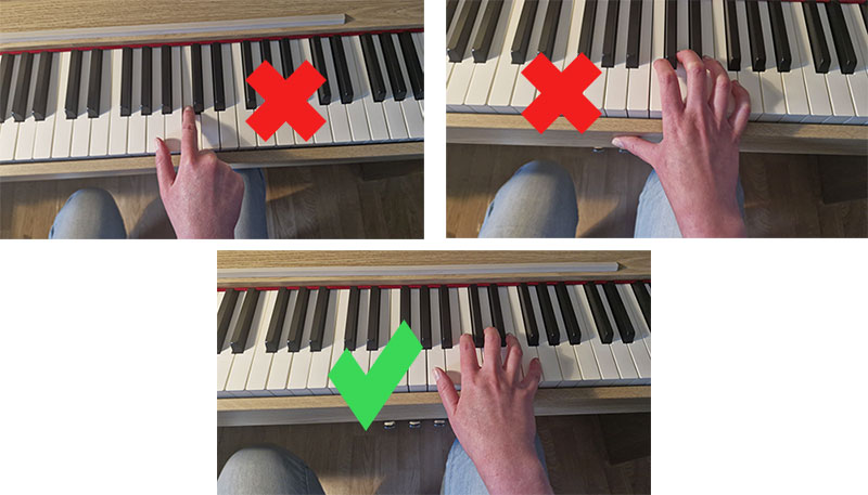 Position de la main sur le clavier de piano