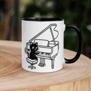 Mug Chat jouant du piano - Chat pianiste