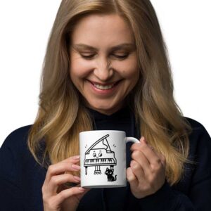 Mug Piano Chat : tendre complicité entre un piano et un petit chat