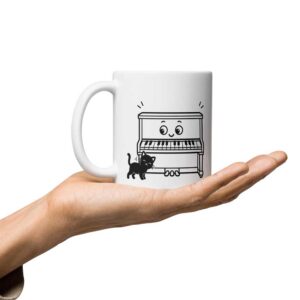 Mug piano humour : piano adopté par le chat