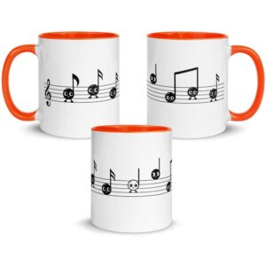 Mug musique, la farandole de notes - Orange